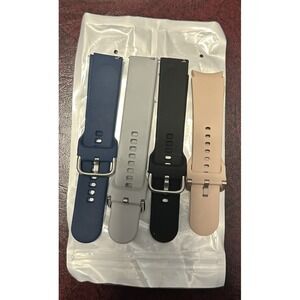 Set of 4 Apple Watch Bands 20mm Navy, Black, Gray and Pink Quick Release